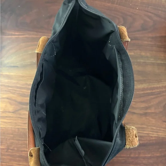 Longchamp Le Pliage Medium Black Tote with Brown Accents - Picture 4 of 5